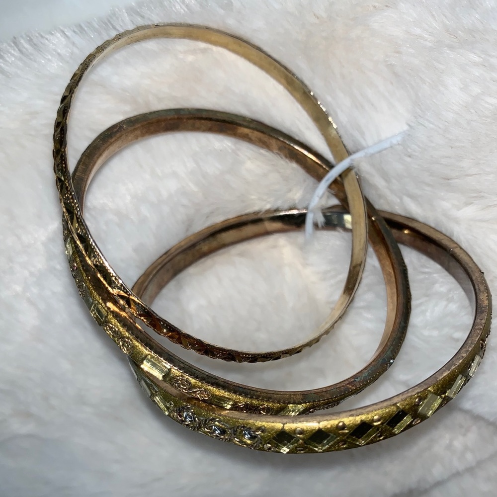 Rustic Gold Bangles - Picture 5 of 6